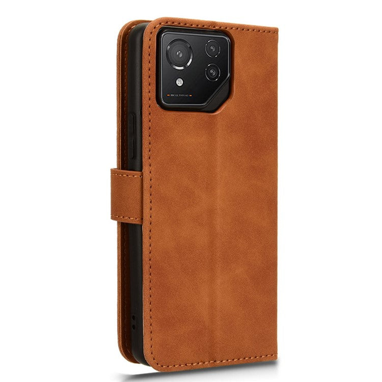 For Asus ROG Phone 8 Pro 5G / 8 5G Case Protective PU Leather Skin-touch Phone Cover - Brown