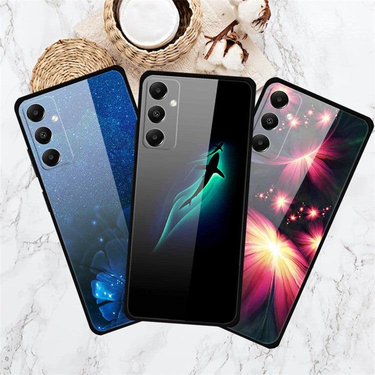 For Samsung Galaxy A05s 4G Case PC+Tempered Glass+TPU Pattern Printing Phone Cover - Ice and Fire Guitar