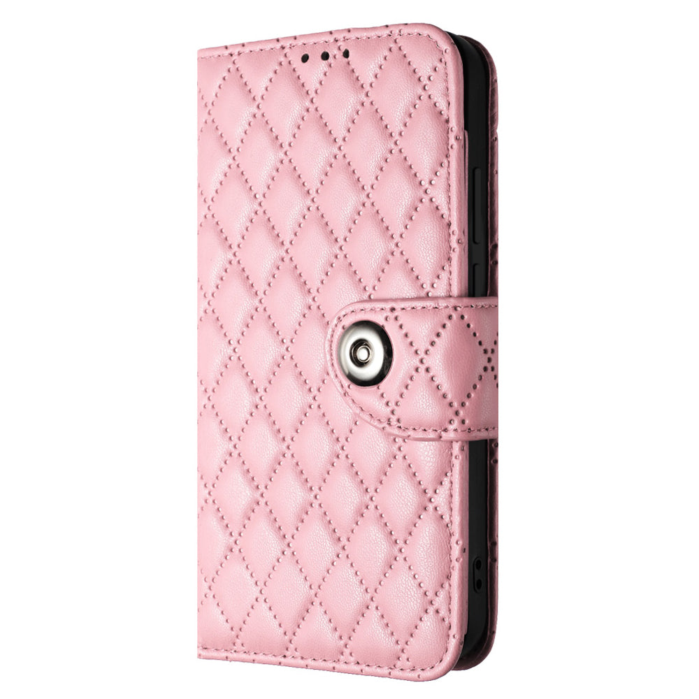 YB Imprinting Series-8 for Samsung Galaxy S20 FE 4G / FE 5G / S20 Lite / S20 FE 2022 Leather Case with Hand Strap - Pink