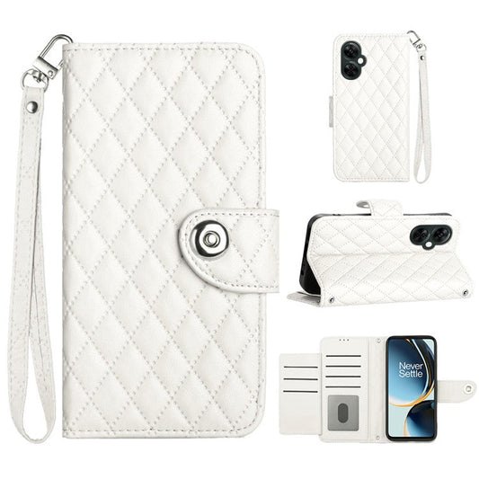 YB Imprinting Series-8 for OnePlus Nord CE 3 Lite 5G / Nord N30 5G / Oppo K11x 5G Leather Case Wallet Cover - White