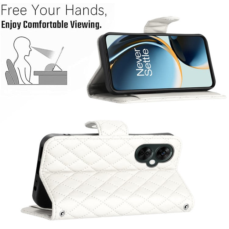 YB Imprinting Series-8 for OnePlus Nord CE 3 Lite 5G / Nord N30 5G / Oppo K11x 5G Leather Case Wallet Cover - White