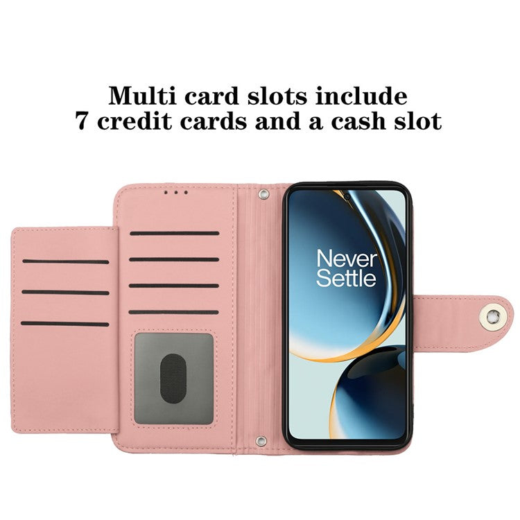 YB Imprinting Series-8 for OnePlus Nord CE 3 Lite 5G / Nord N30 5G / Oppo K11x 5G Leather Case Wallet Cover - Coral