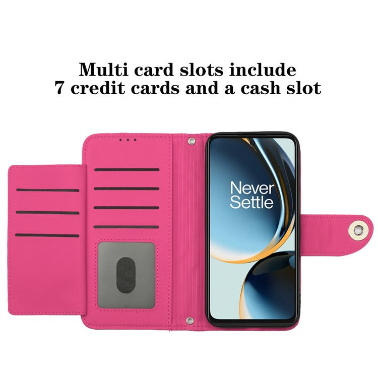 YB Imprinting Series-8 for OnePlus Nord CE 3 Lite 5G / Nord N30 5G / Oppo K11x 5G Leather Case Wallet Cover - Rose