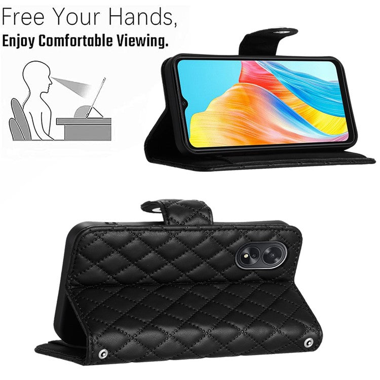 YB Imprinting Series-8 for Oppo A38 4G / A18 4G Case with 7 Card Slots Leather Wallet Phone Cover - Black