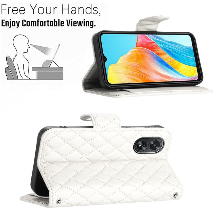 YB Imprinting Series-8 for Oppo A38 4G / A18 4G Case with 7 Card Slots Leather Wallet Phone Cover - White