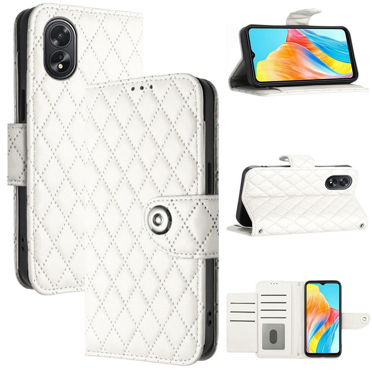 YB Imprinting Series-8 for Oppo A38 4G / A18 4G Case with 7 Card Slots Leather Wallet Phone Cover - White