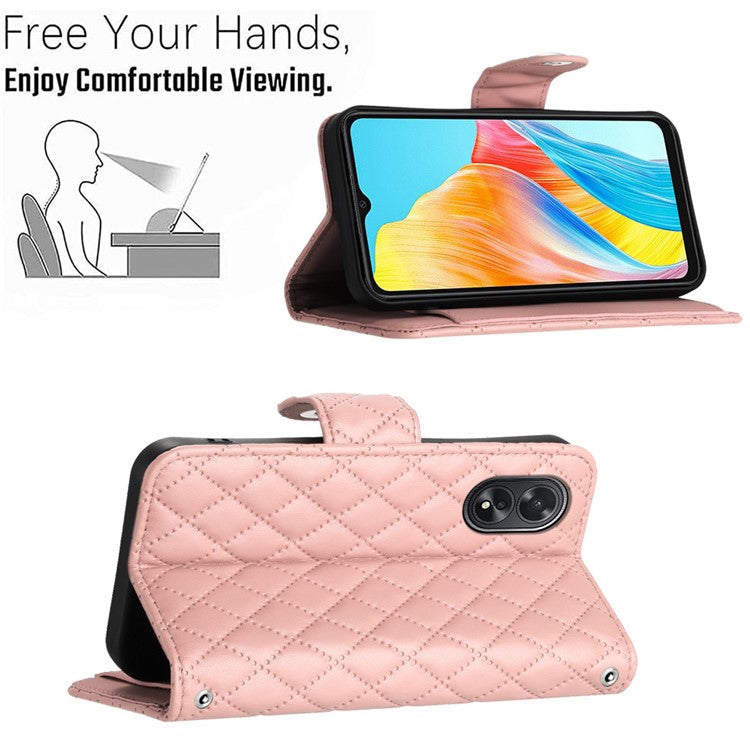 YB Imprinting Series-8 for Oppo A38 4G / A18 4G Case with 7 Card Slots Leather Wallet Phone Cover - Coral