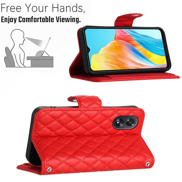 YB Imprinting Series-8 for Oppo A38 4G / A18 4G Case with 7 Card Slots Leather Wallet Phone Cover - Red