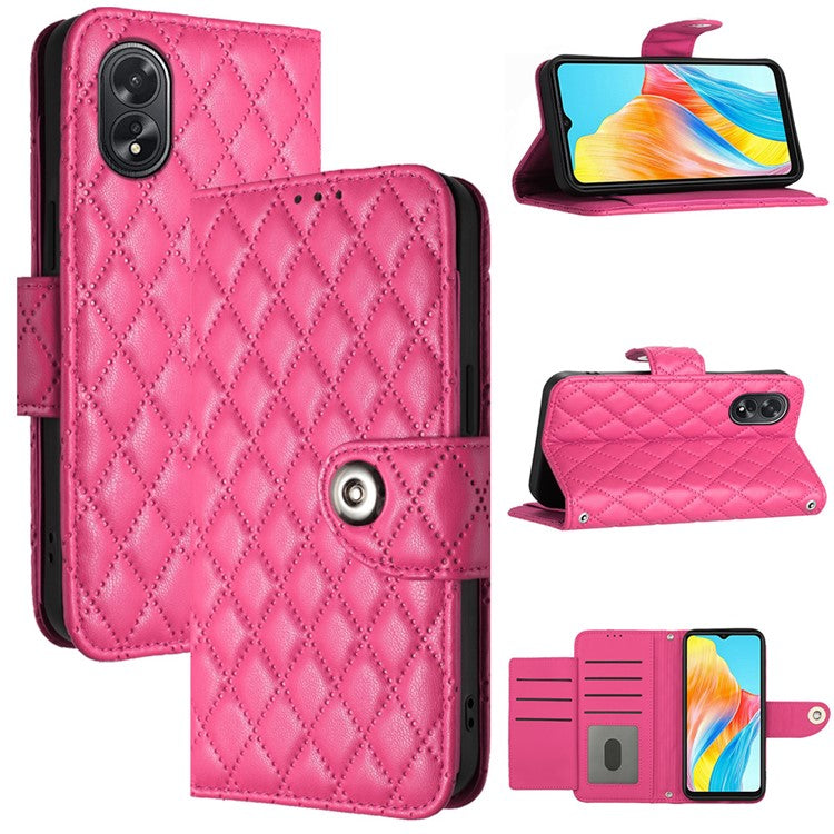 YB Imprinting Series-8 for Oppo A38 4G / A18 4G Case with 7 Card Slots Leather Wallet Phone Cover - Rose