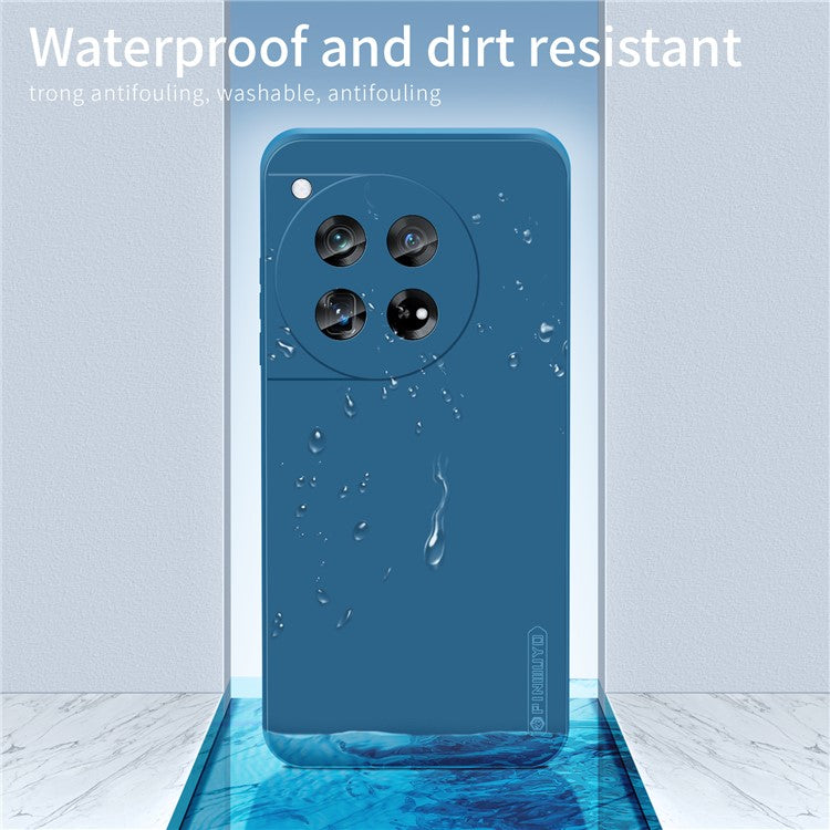 PINWUYO JK Touching Series For OnePlus 12 5G Case Anti-Scratch Soft TPU Back Cover - Navy Blue
