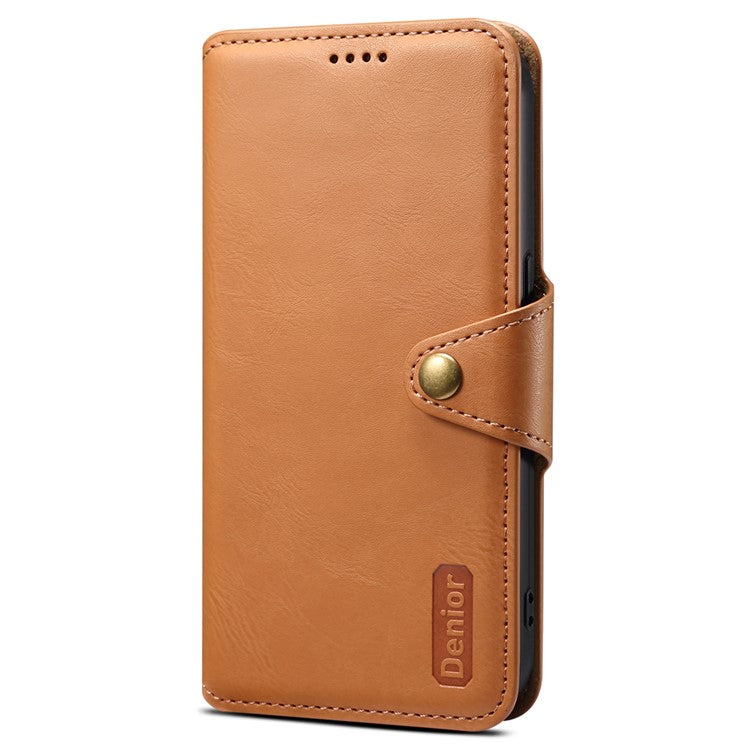 DENIOR For Samsung Galaxy A33 5G Case Wallet PU Leather Drop-proof Phone Cover - Khaki