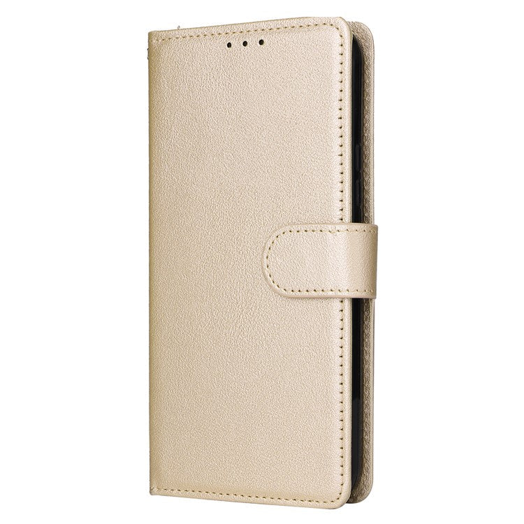 For Samsung Galaxy A24 4G (162.1 x 77.6 x 8.3mm) Magnetic Stand PU Leather Case Wallet Cell Phone Cover - Gold