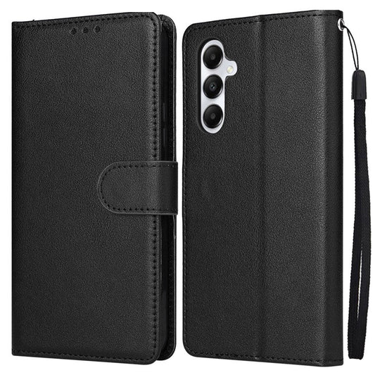 For Samsung Galaxy A24 4G (162.1 x 77.6 x 8.3mm) Magnetic Stand PU Leather Case Wallet Cell Phone Cover - Black