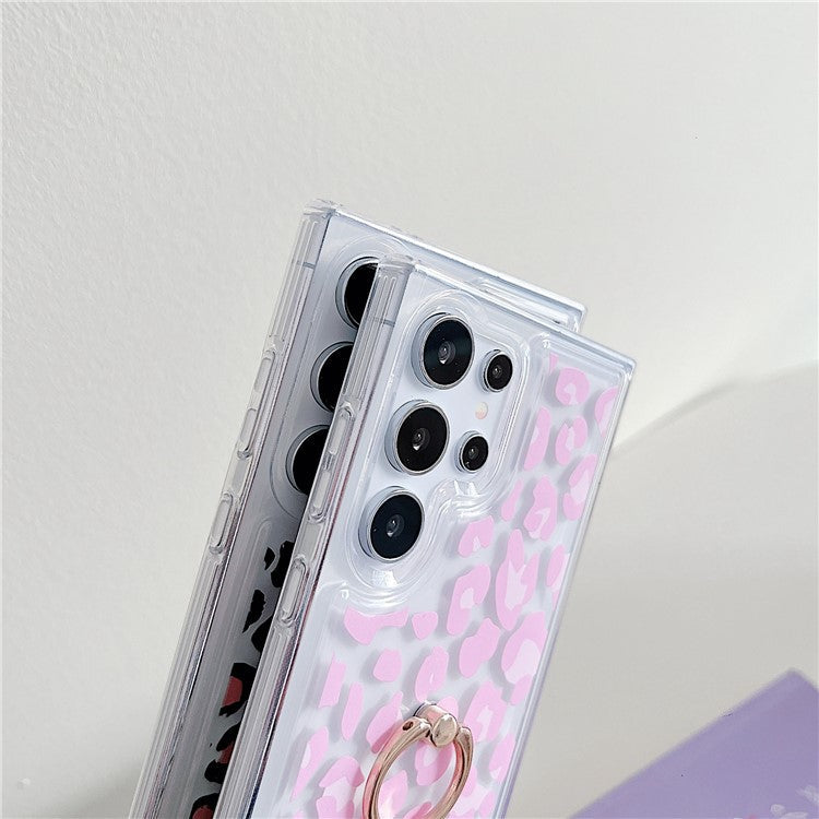 For Samsung Galaxy S23 Ultra Case Ring Kickstand Anti-drop Airbag TPU Cell Phone Cover - Musical Notes
