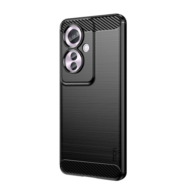 MOFI JK TPU Series-1 For Oppo Reno11 F 5G / F25 Pro 5G Case Brushed TPU Carbon Fiber Design Phone Cover - Black