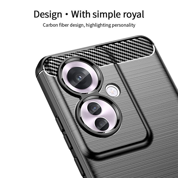 MOFI JK TPU Series-1 For Oppo Reno11 F 5G / F25 Pro 5G Case Brushed TPU Carbon Fiber Design Phone Cover - Black