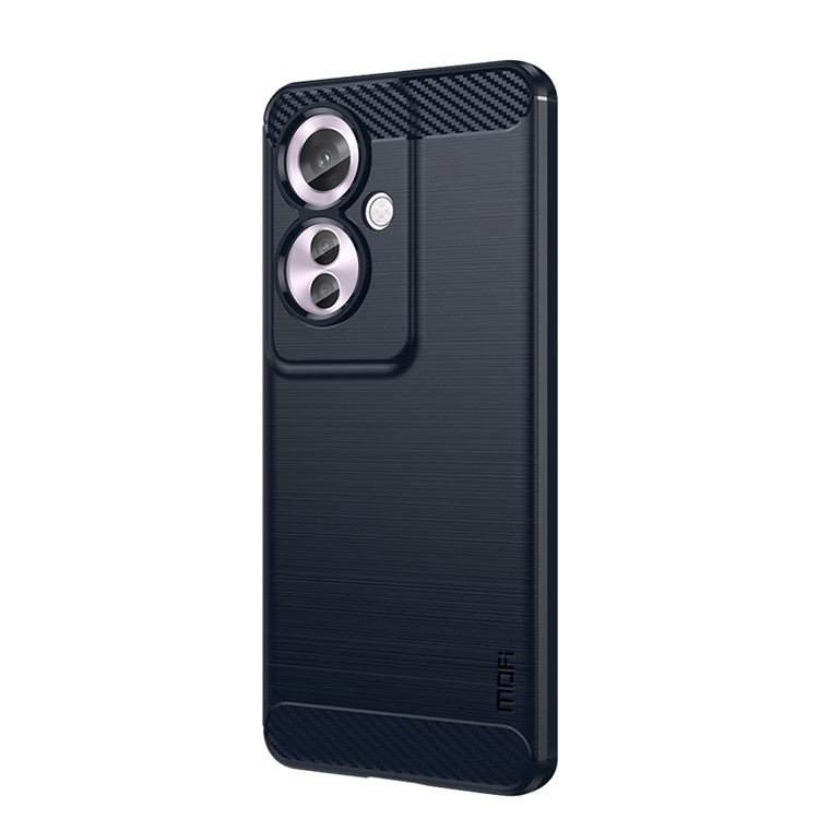 MOFI JK TPU Series-1 For Oppo Reno11 F 5G / F25 Pro 5G Case Brushed TPU Carbon Fiber Design Phone Cover - Blue