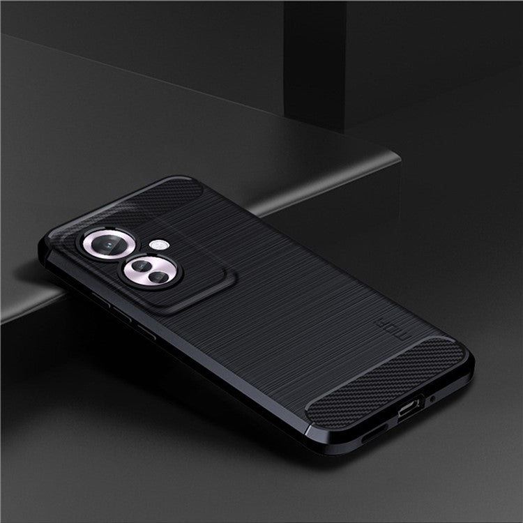 MOFI JK TPU Series-1 For Oppo Reno11 F 5G / F25 Pro 5G Case Brushed TPU Carbon Fiber Design Phone Cover - Blue