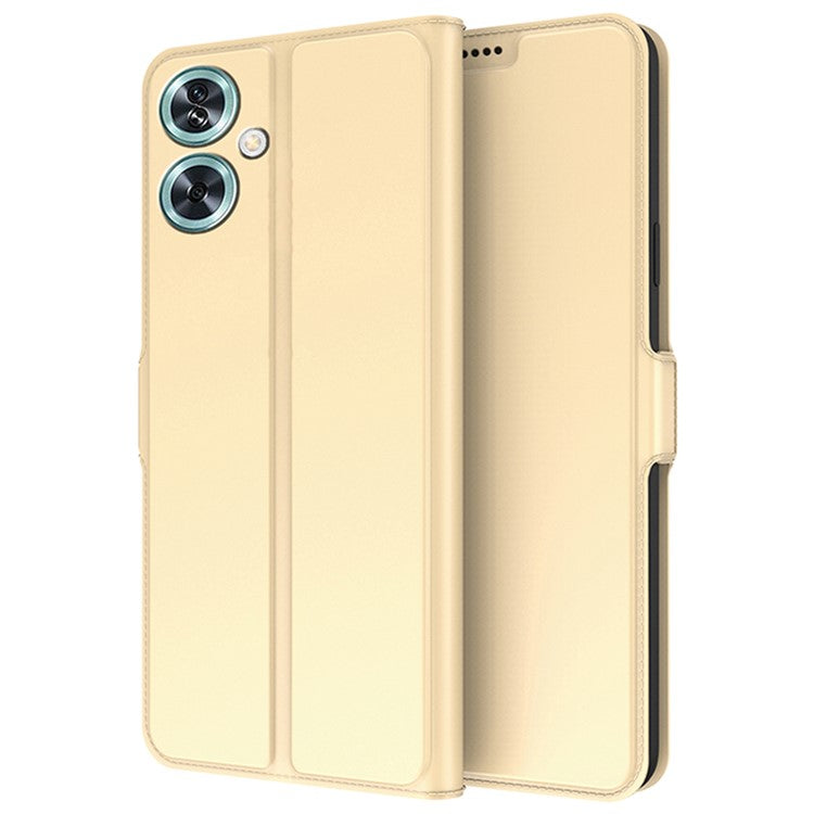For OnePlus Nord N30 SE 5G Case Magnetic Buckle Flip Phone Cover with Card Holder - Gold