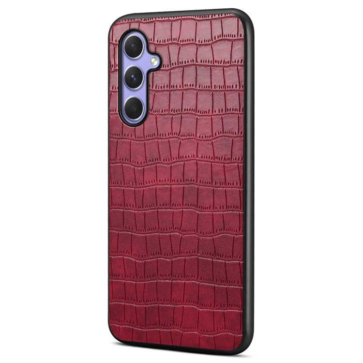 For Samsung Galaxy A54 5G Cases Crocodile Textured Leather+PC+TPU Phone Cover - Red