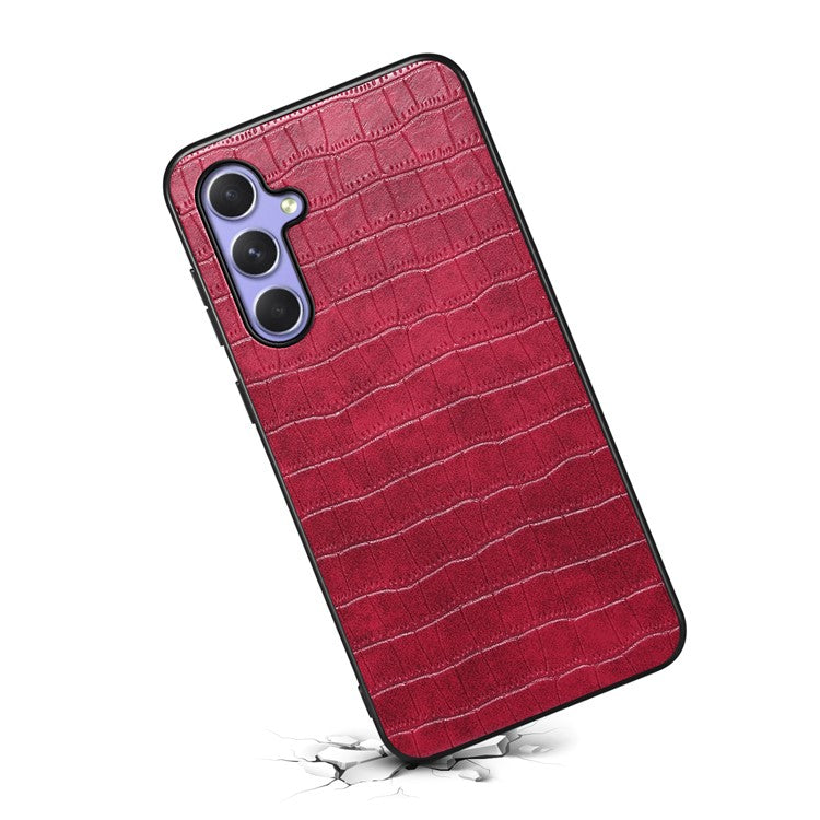 For Samsung Galaxy A54 5G Cases Crocodile Textured Leather+PC+TPU Phone Cover - Red
