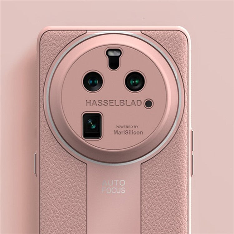 Q.COO For Oppo Find X6 Case Drop-proof PU Leather+TPU+Acrylic Phone Protective Shell - Pink