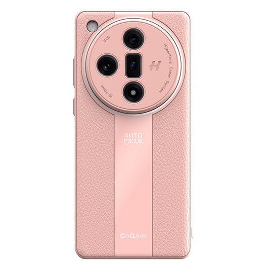 Q.COO For Oppo Find X7 5G Cover PU Leather+TPU+Acrylic Anti-scratch Cell Phone Case - Pink