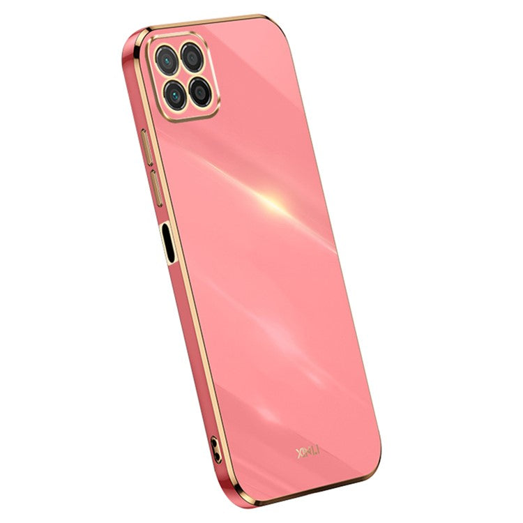 XINLI For Honor X8 5G Case TPU Protection Phone Cover Electroplating Gold Edge - Red