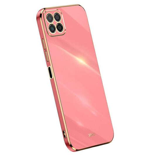 XINLI For Honor X8 5G Case TPU Protection Phone Cover Electroplating Gold Edge - Red