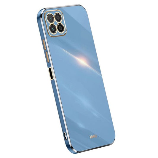 XINLI For Honor X8 5G Case TPU Protection Phone Cover Electroplating Gold Edge - Blue