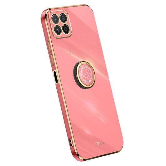 XINLI For Honor X8 5G TPU Case Electroplating Edge Kickstand Protective Cover - Red