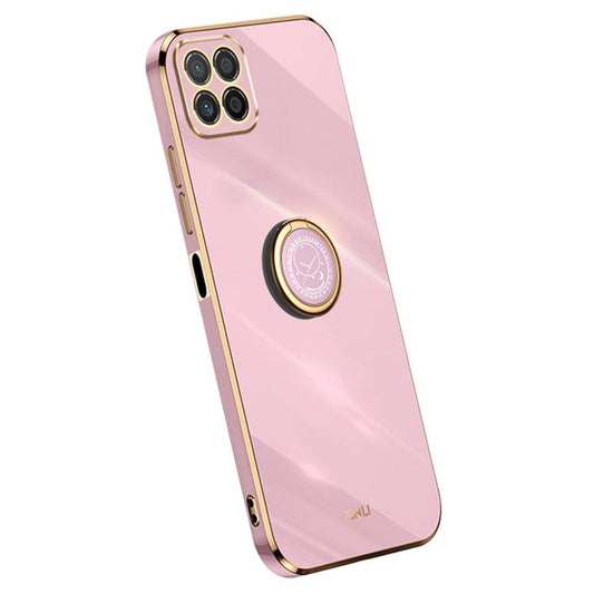 XINLI For Honor X8 5G TPU Case Electroplating Edge Kickstand Protective Cover - Purple