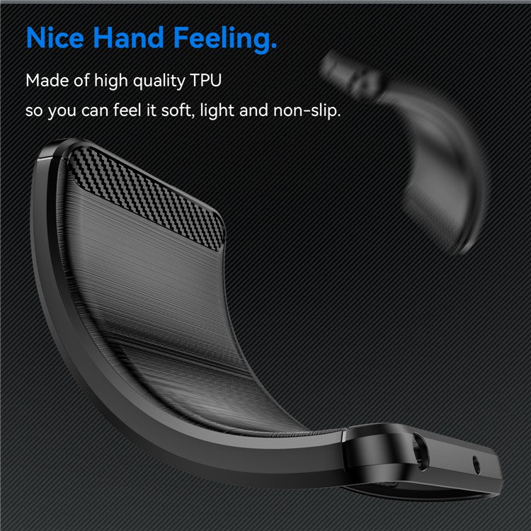 For Huawei Pura 70 Case Brushed TPU Phone Back Cover Carbon Fiber Texture - Black