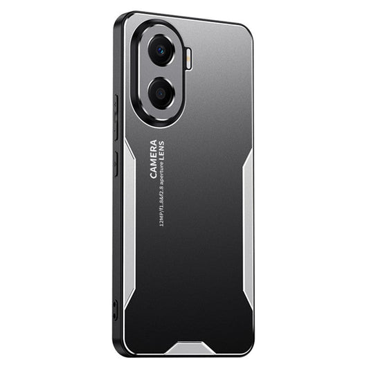 For Honor X40i 5G Shockproof Case Anti-Drop Metal+TPU+PC Phone Cover - Silver