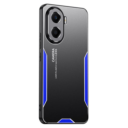 For Honor X40i 5G Shockproof Case Anti-Drop Metal+TPU+PC Phone Cover - Blue