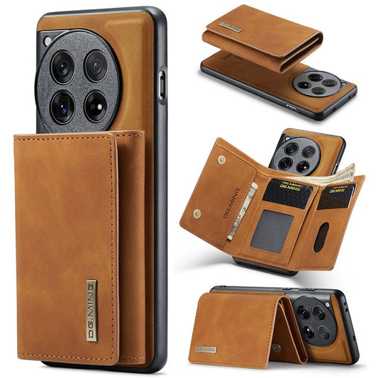 DG.MING M1 Series for OnePlus 12 5G Case Detachable Wallet Phone Cover - Brown