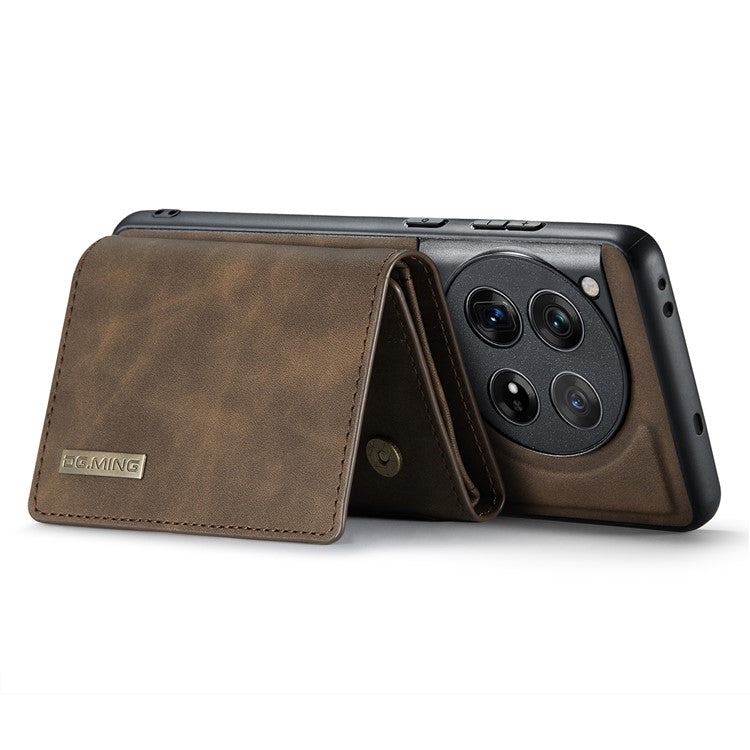 DG.MING M1 Series for OnePlus 12 5G Case Detachable Wallet Phone Cover - Coffee