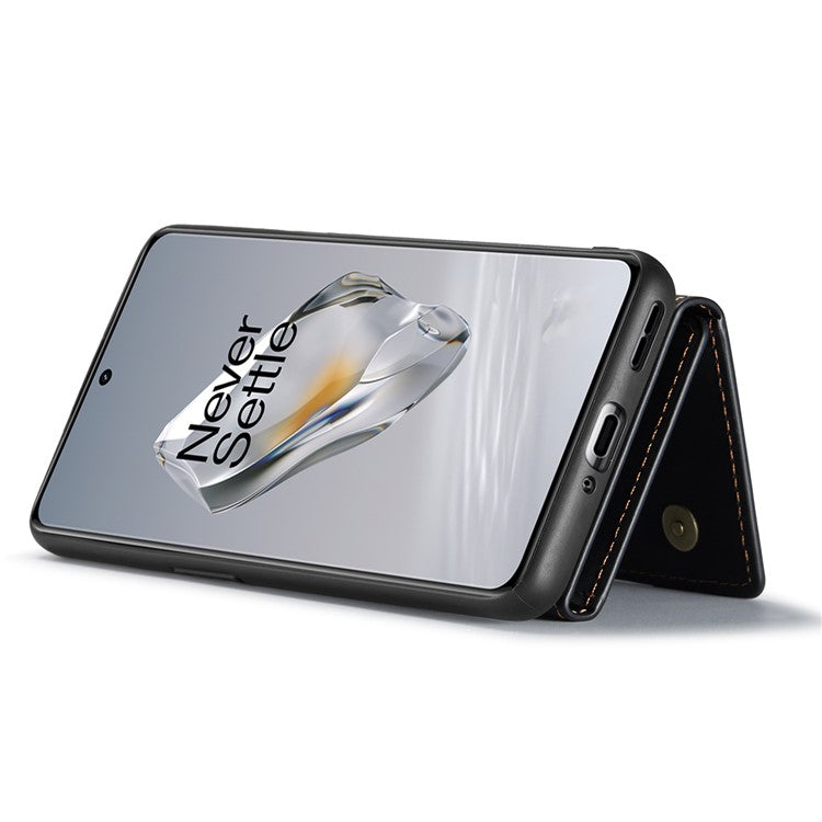 DG.MING M2 Series for OnePlus 12 5G Kickstand Case Detachable Magnetic Wallet Phone Cover - Black