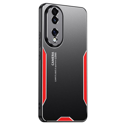 For Honor 70 5G Case Heavy Duty Aluminum Alloy+TPU+PC Anti-Scratch Phone Cover - Red