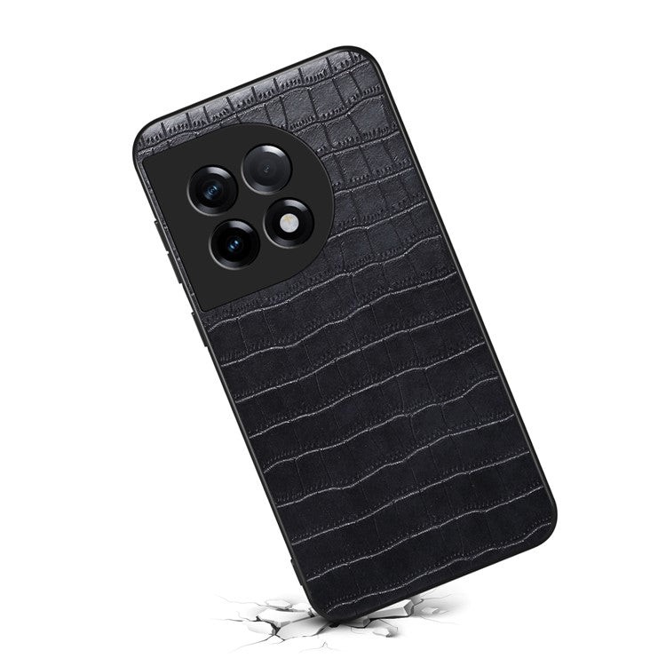 For OnePlus Ace 2 5G / 11R 5G Case Fully Wrapped Alligator Texture Back Phone Cover - Black