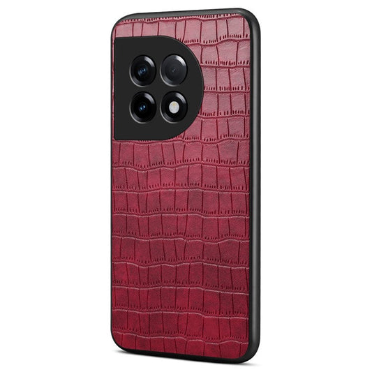 For OnePlus Ace 2 5G / 11R 5G Case Fully Wrapped Alligator Texture Back Phone Cover - Red
