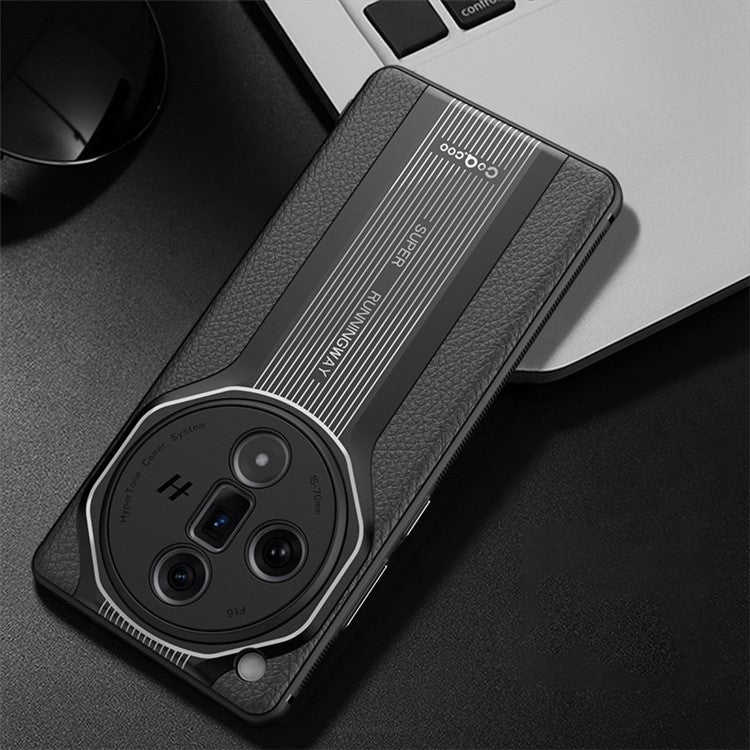 Q.COO Super Running Series 2 for Oppo Find X7 5G Case Camera Protection PU Leather Phone Back Cover - Black