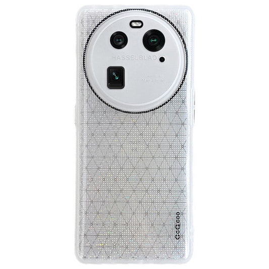 Q.COO For Oppo Find X6 TPU Case Sparkling Mobile Phone Protective Cover - White