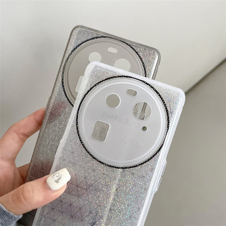 Q.COO For Oppo Find X6 TPU Case Sparkling Mobile Phone Protective Cover - Grey