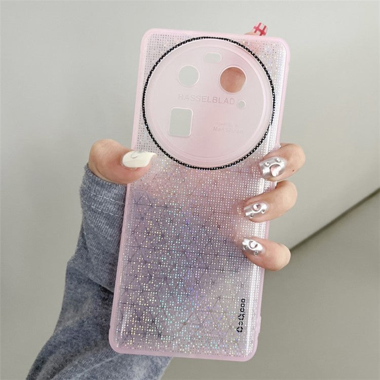 Q.COO For Oppo Find X6 TPU Case Sparkling Mobile Phone Protective Cover - Pink