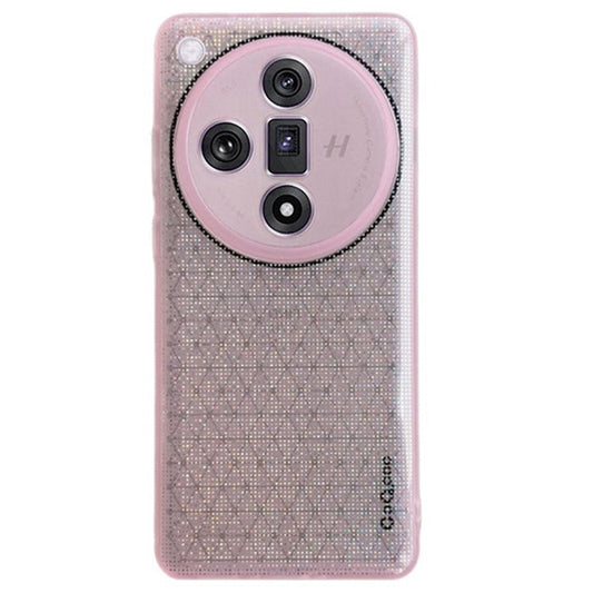 Q.COO For Oppo Find X7 5G TPU Case Aurora Effect Anti-scratch Phone Cover - Pink