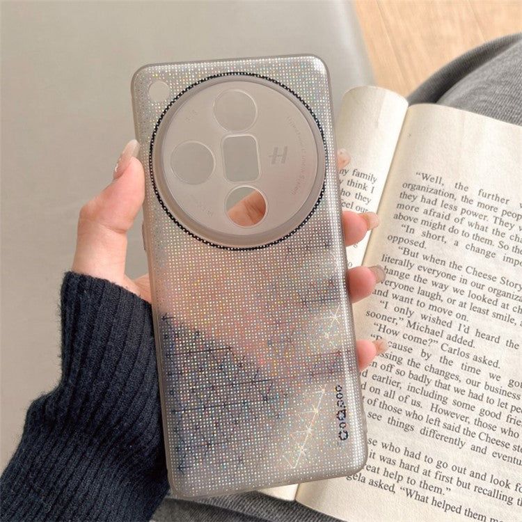 Q.COO For Oppo Find X7 5G TPU Case Aurora Effect Anti-scratch Phone Cover - Grey