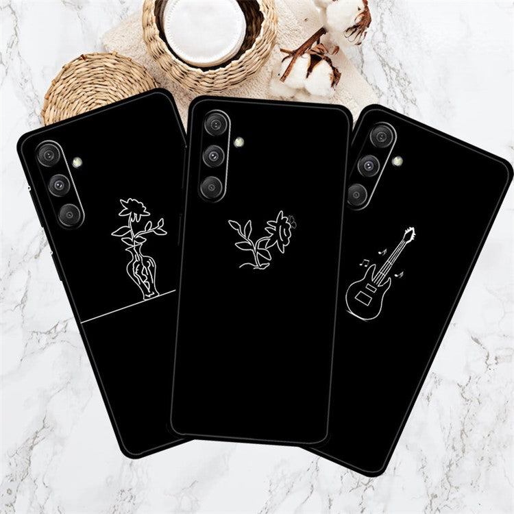 For Samsung Galaxy S24 TPU Case Linear Pattern Printing Shockproof Phone Cover - Coconut Tree