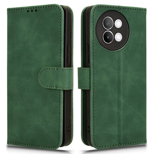 For vivo S18e 5G Leather Case Skin-Touch Wallet Phone Cover - Green