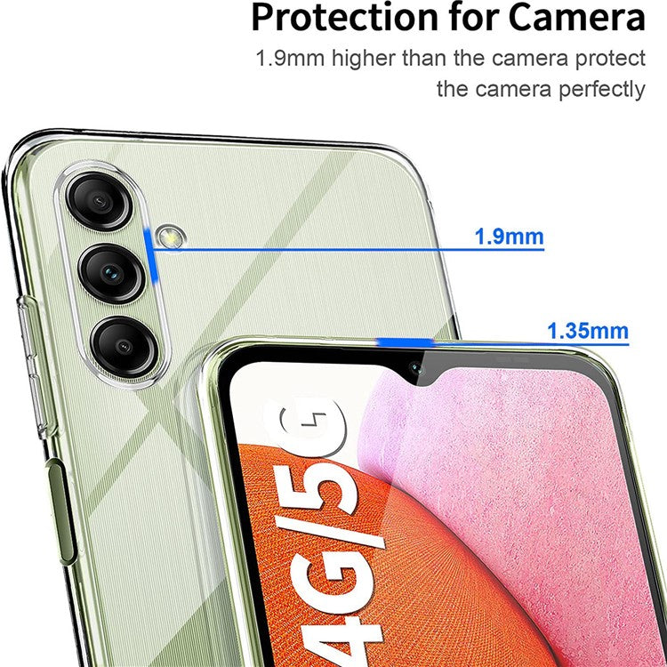 For Samsung Galaxy S23 FE TPU Case Anti-Scratch Phone Cover with 3Pcs 2.5D Tempered Glass Film